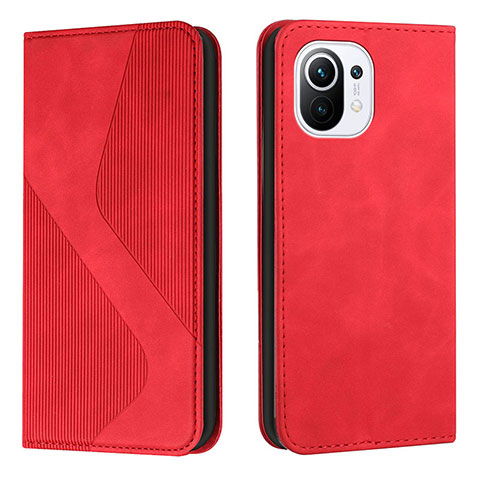 Handytasche Stand Schutzhülle Flip Leder Hülle C02 für Xiaomi Mi 11 Lite 4G Rot