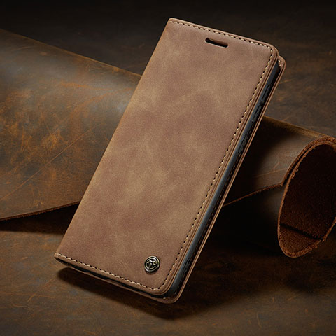 Handytasche Stand Schutzhülle Flip Leder Hülle C02S für Huawei P50 Hellbraun