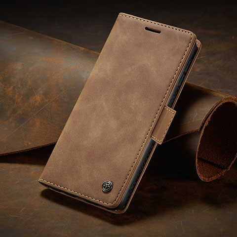 Handytasche Stand Schutzhülle Flip Leder Hülle C02S für Huawei P60 Hellbraun