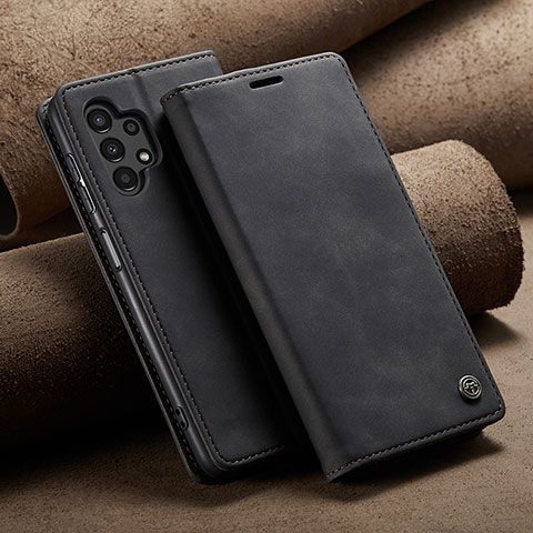 Handytasche Stand Schutzhülle Flip Leder Hülle C02S für Samsung Galaxy A13 4G Schwarz