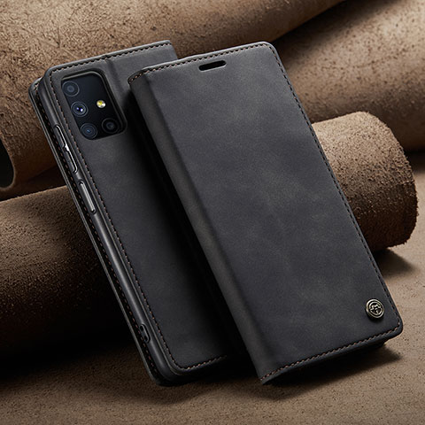 Handytasche Stand Schutzhülle Flip Leder Hülle C02S für Samsung Galaxy M51 Schwarz