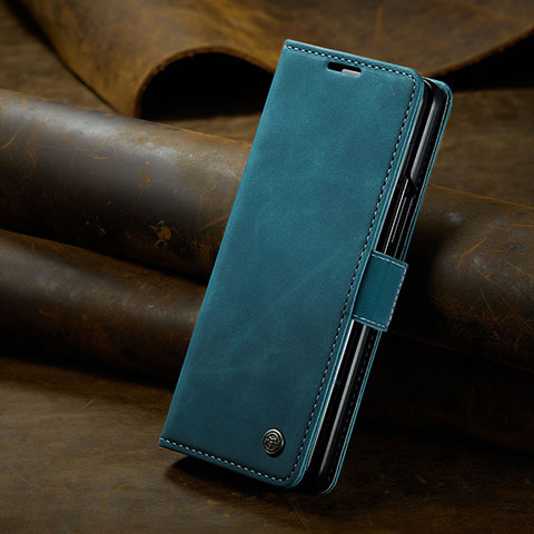 Handytasche Stand Schutzhülle Flip Leder Hülle C02S für Samsung Galaxy Z Fold5 5G Blau