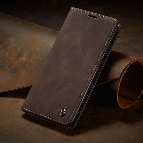 Handytasche Stand Schutzhülle Flip Leder Hülle C02S für Xiaomi Redmi Note 9S Braun