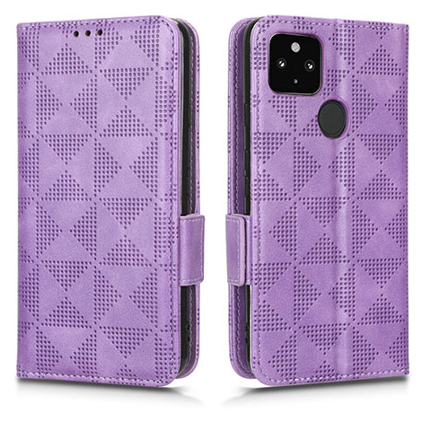 Handytasche Stand Schutzhülle Flip Leder Hülle C02X für Google Pixel 4a 5G Violett