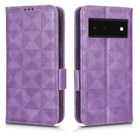 Handytasche Stand Schutzhülle Flip Leder Hülle C02X für Google Pixel 6 5G Violett