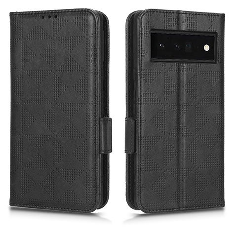 Handytasche Stand Schutzhülle Flip Leder Hülle C02X für Google Pixel 6 Pro 5G Schwarz