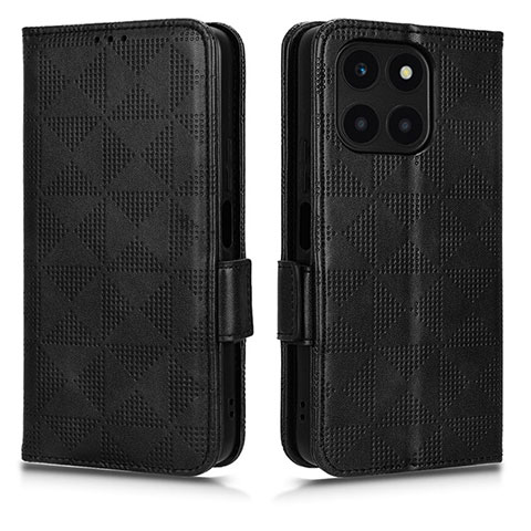 Handytasche Stand Schutzhülle Flip Leder Hülle C02X für Huawei Honor X6a Schwarz