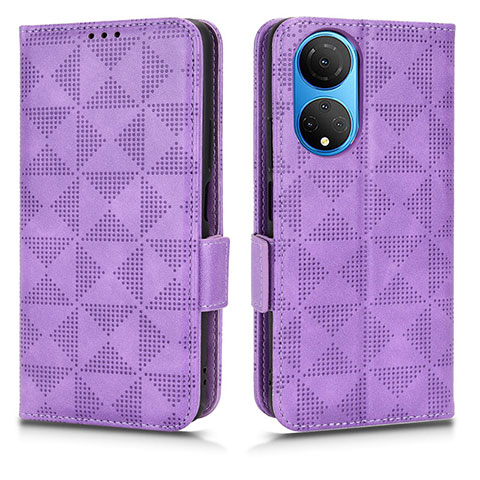 Handytasche Stand Schutzhülle Flip Leder Hülle C02X für Huawei Honor X7 Violett