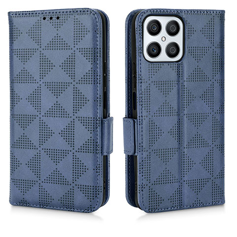 Handytasche Stand Schutzhülle Flip Leder Hülle C02X für Huawei Honor X8 4G Blau