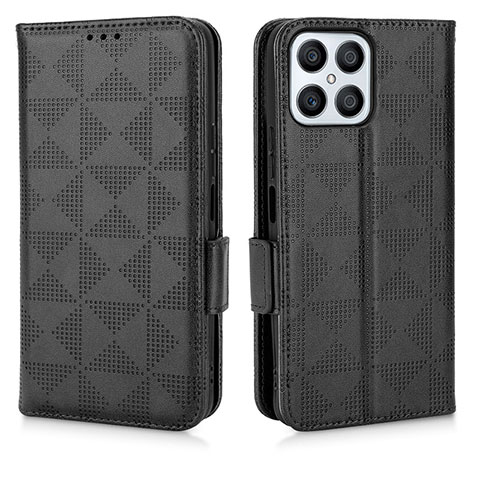 Handytasche Stand Schutzhülle Flip Leder Hülle C02X für Huawei Honor X8 4G Schwarz