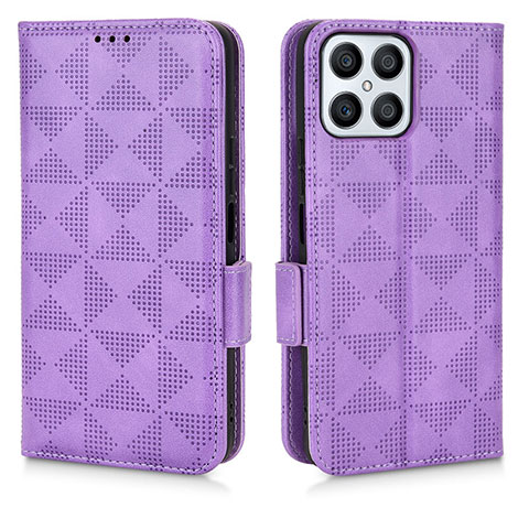 Handytasche Stand Schutzhülle Flip Leder Hülle C02X für Huawei Honor X8 4G Violett