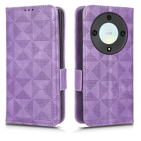 Handytasche Stand Schutzhülle Flip Leder Hülle C02X für Huawei Honor X9a 5G Violett