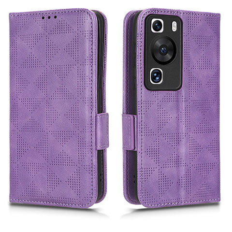 Handytasche Stand Schutzhülle Flip Leder Hülle C02X für Huawei P60 Violett