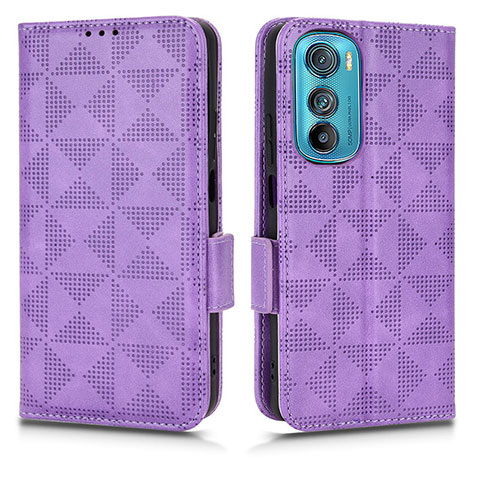 Handytasche Stand Schutzhülle Flip Leder Hülle C02X für Motorola Moto Edge 30 5G Violett