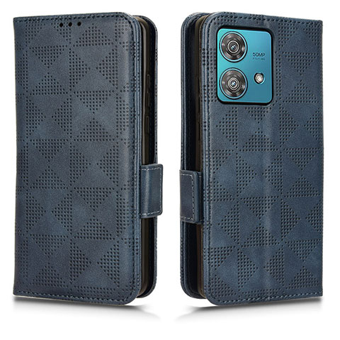 Handytasche Stand Schutzhülle Flip Leder Hülle C02X für Motorola Moto Edge 40 Neo 5G Blau