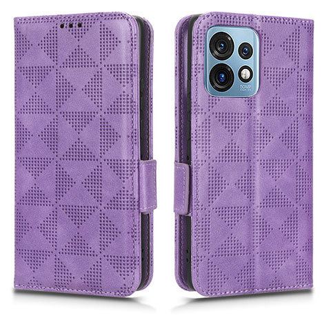 Handytasche Stand Schutzhülle Flip Leder Hülle C02X für Motorola Moto Edge 40 Pro 5G Violett