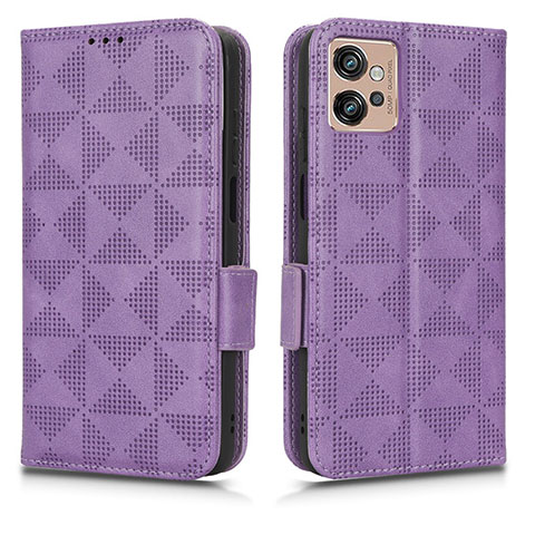 Handytasche Stand Schutzhülle Flip Leder Hülle C02X für Motorola Moto G32 Violett