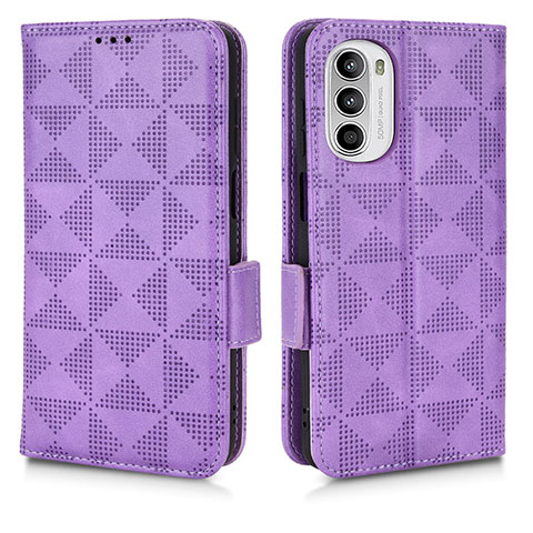 Handytasche Stand Schutzhülle Flip Leder Hülle C02X für Motorola Moto G52j 5G Violett