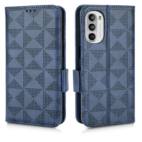 Handytasche Stand Schutzhülle Flip Leder Hülle C02X für Motorola Moto G71s 5G Blau