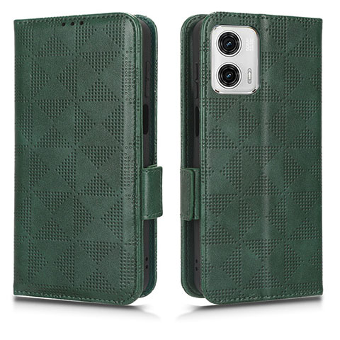 Handytasche Stand Schutzhülle Flip Leder Hülle C02X für Motorola Moto G73 5G Grün