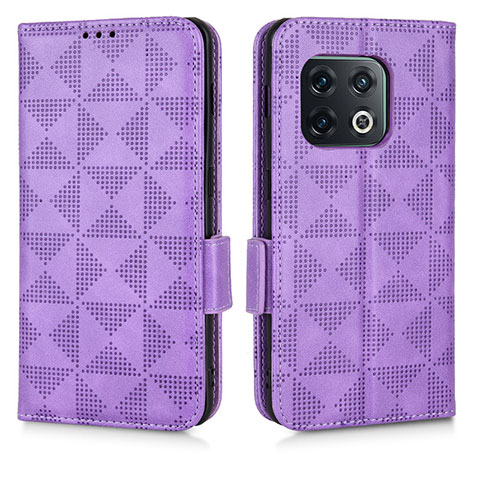 Handytasche Stand Schutzhülle Flip Leder Hülle C02X für OnePlus 10 Pro 5G Violett