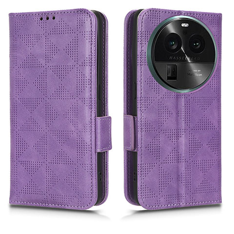 Handytasche Stand Schutzhülle Flip Leder Hülle C02X für Oppo Find X6 5G Violett