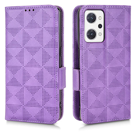 Handytasche Stand Schutzhülle Flip Leder Hülle C02X für Oppo Reno7 A Violett