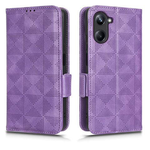 Handytasche Stand Schutzhülle Flip Leder Hülle C02X für Realme 10 4G Violett