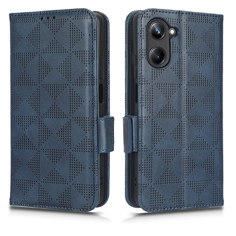 Handytasche Stand Schutzhülle Flip Leder Hülle C02X für Realme 10 Pro 5G Blau