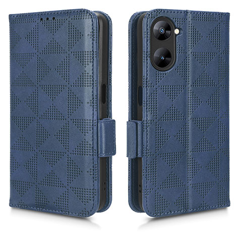 Handytasche Stand Schutzhülle Flip Leder Hülle C02X für Realme 10S 5G Blau