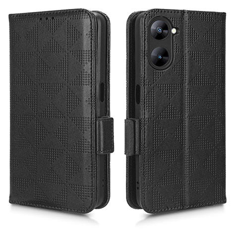 Handytasche Stand Schutzhülle Flip Leder Hülle C02X für Realme 10S 5G Schwarz