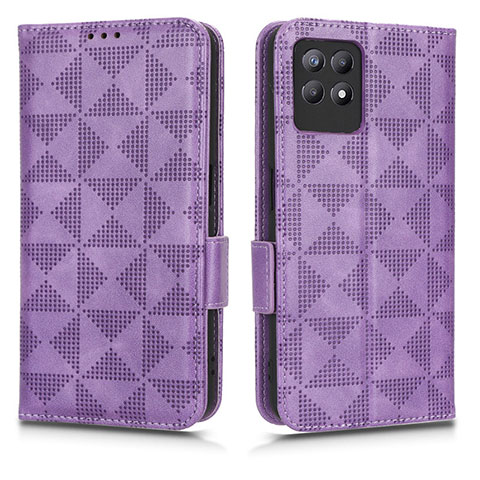 Handytasche Stand Schutzhülle Flip Leder Hülle C02X für Realme 8i Violett