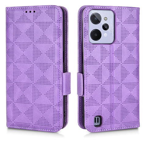 Handytasche Stand Schutzhülle Flip Leder Hülle C02X für Realme C31 Violett