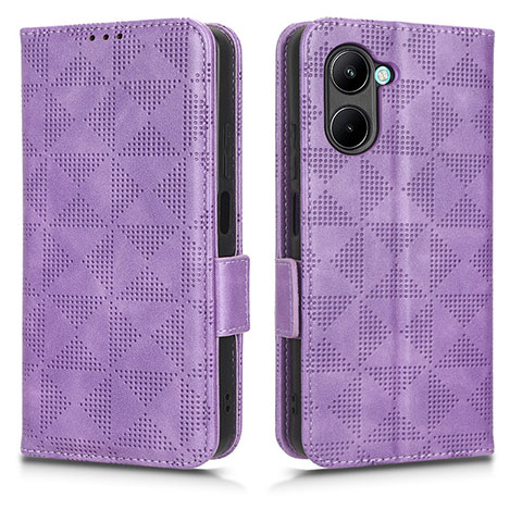 Handytasche Stand Schutzhülle Flip Leder Hülle C02X für Realme C33 (2023) Violett