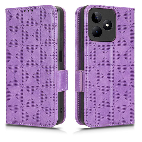 Handytasche Stand Schutzhülle Flip Leder Hülle C02X für Realme C53 India Violett