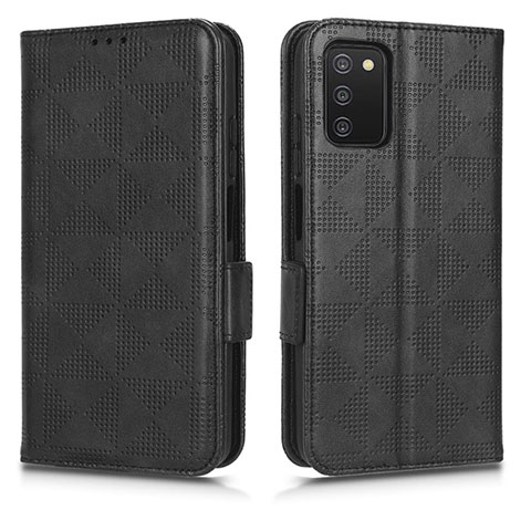 Handytasche Stand Schutzhülle Flip Leder Hülle C02X für Samsung Galaxy A02s Schwarz