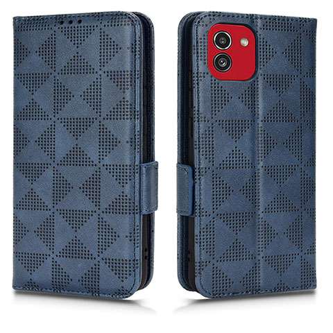 Handytasche Stand Schutzhülle Flip Leder Hülle C02X für Samsung Galaxy A03 Blau