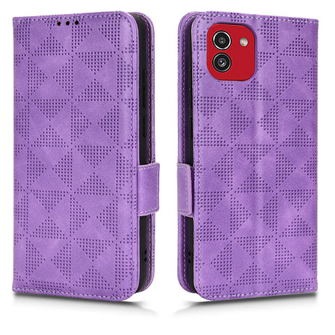 Handytasche Stand Schutzhülle Flip Leder Hülle C02X für Samsung Galaxy A03 Violett