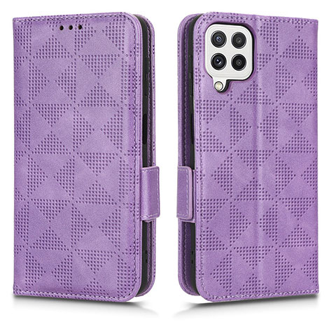 Handytasche Stand Schutzhülle Flip Leder Hülle C02X für Samsung Galaxy A12 Violett