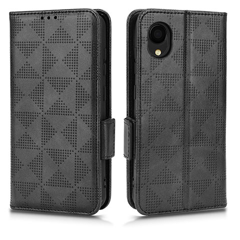 Handytasche Stand Schutzhülle Flip Leder Hülle C02X für Samsung Galaxy A22 5G SC-56B Schwarz