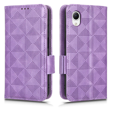 Handytasche Stand Schutzhülle Flip Leder Hülle C02X für Samsung Galaxy A23e 5G Violett