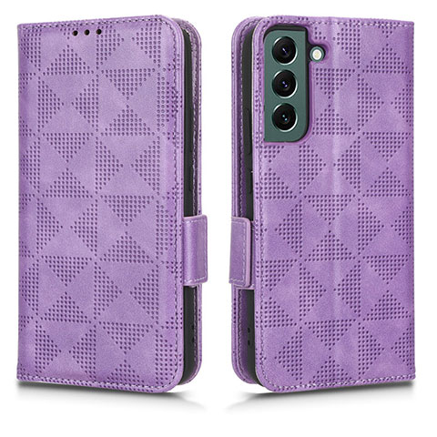 Handytasche Stand Schutzhülle Flip Leder Hülle C02X für Samsung Galaxy S22 Plus 5G Violett