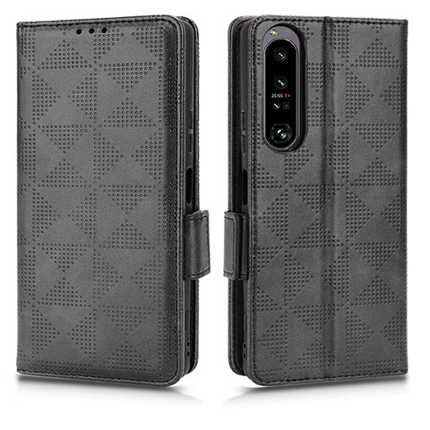 Handytasche Stand Schutzhülle Flip Leder Hülle C02X für Sony Xperia 1 IV Schwarz