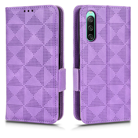 Handytasche Stand Schutzhülle Flip Leder Hülle C02X für Sony Xperia 10 IV SO-52C Violett