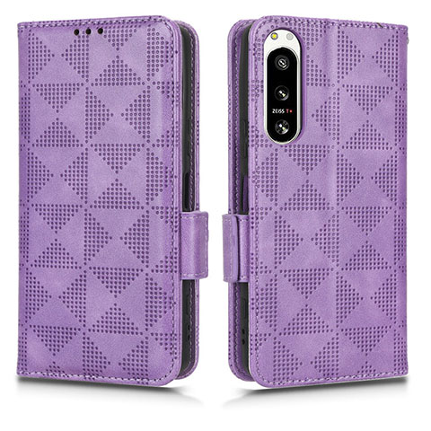 Handytasche Stand Schutzhülle Flip Leder Hülle C02X für Sony Xperia 5 IV Violett