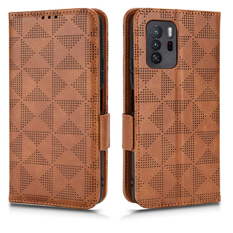 Handytasche Stand Schutzhülle Flip Leder Hülle C02X für Xiaomi Redmi Note 10 Pro 5G Braun