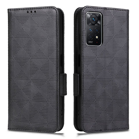 Handytasche Stand Schutzhülle Flip Leder Hülle C02X für Xiaomi Redmi Note 11 Pro 4G Schwarz