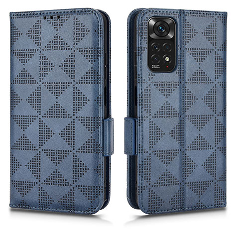 Handytasche Stand Schutzhülle Flip Leder Hülle C02X für Xiaomi Redmi Note 11S 4G Blau