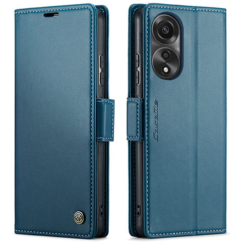 Handytasche Stand Schutzhülle Flip Leder Hülle C03S für Oppo A78 4G Blau