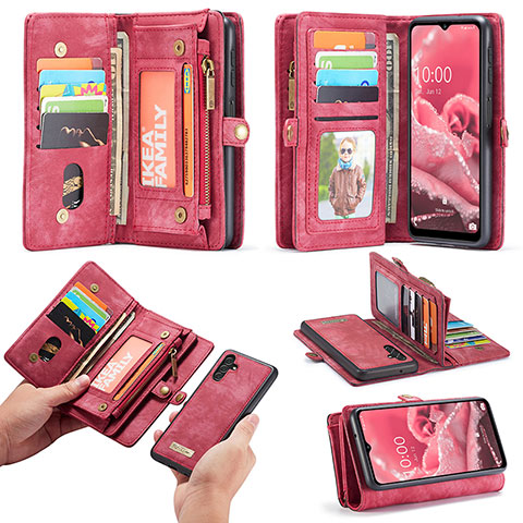 Handytasche Stand Schutzhülle Flip Leder Hülle C03S für Samsung Galaxy A04s Rot